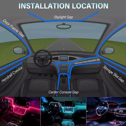 Araç İçi App Kontrollü RGB Atmosfer Ambiyans Led Neon Lamba 5 Parça 6 Metre image 1