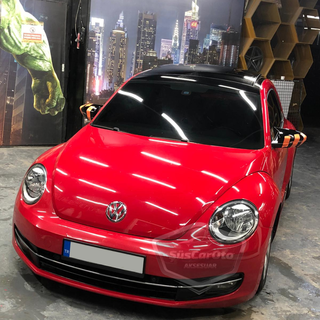 Vw New Beetle 2011-2019 Batman Yarasa Ayna Kapağı Piano Black ABS Plastik image 9