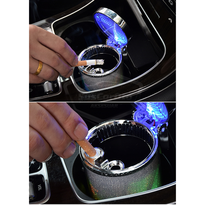 Üniversal 7 Renkli RGB Led Işıklı Lüx Oto Küllük Kapaklı Spor Araç İçi Küllük Araba Küllüğü image 7