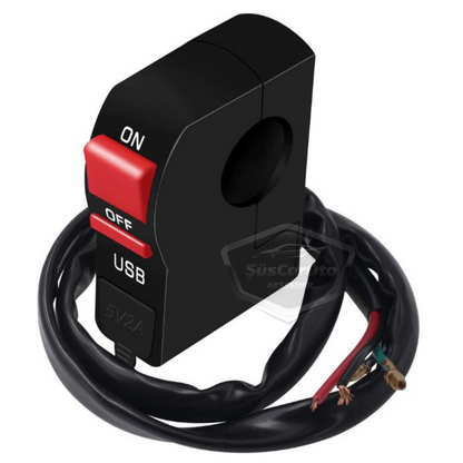 Motosiklet Atv Elektrikli Bisiklet Jetski 12V Açma Kapama Düğmesi Butonu Far Anahtarı USB Şarj Soketi Su Geçirmez 22 mm Gidon Montaj Çok Fonksiyonlu USB Şarj Cihazı image 6