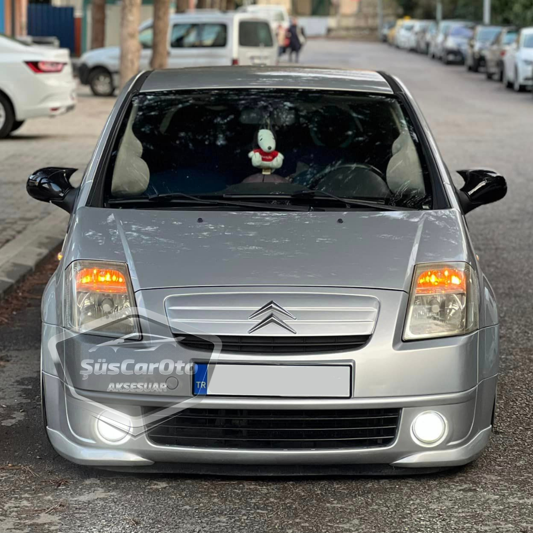 Citroen C2 2004-2008 Uyumlu Batman Yarasa Ayna Kapağı Piano Black ABS Plastik image 0