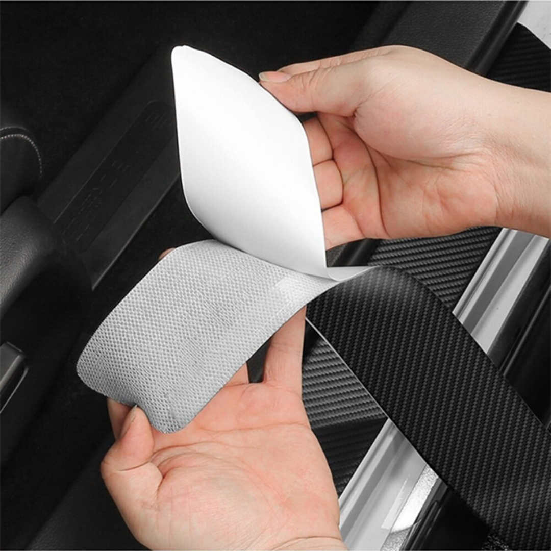 Araç İçi Karbon Kapı Eşik Bandı Kapı Eşiği Folyo Orijinal Hava Kanallı İthal 4'Lü Set image 2