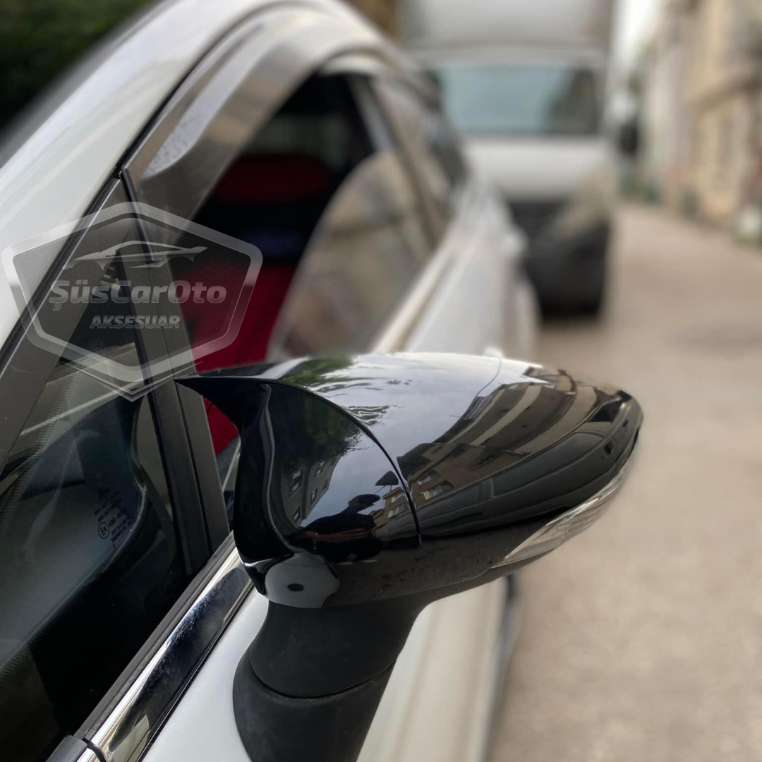 Ford Fiesta 2008-2017 Batman Yarasa Ayna Kapağı Piano Black ABS Plastik image 1