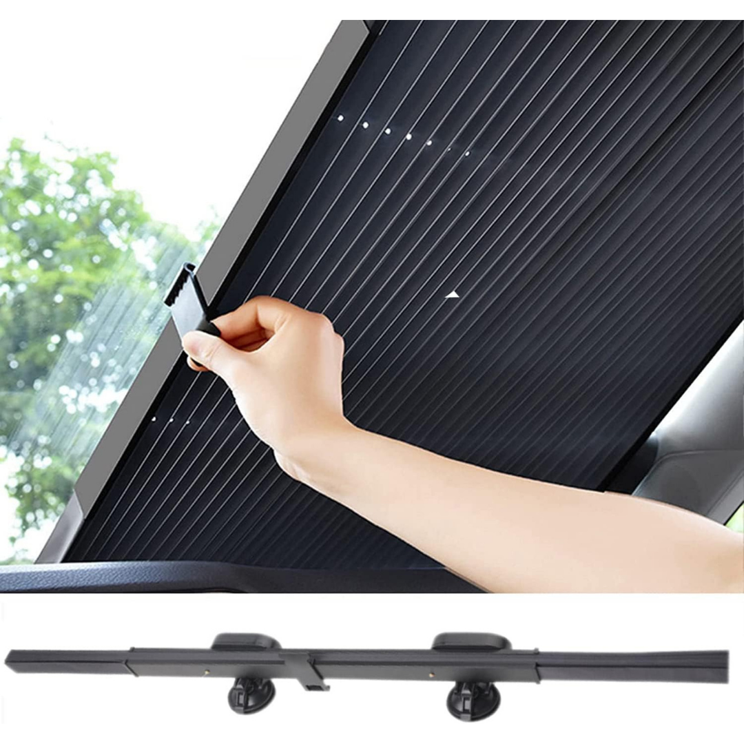Oto Katlanır Akordiyon Güneşlik Ön Arka Cam Gölgelik Metalize Trapez Sürgülü Yeni Nesil Güneş Koruyucu Oto Araba Suv Tır 70 cm x 150 cm image 0