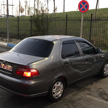 Fiat Albea Palio Siena Hb&amp;Sedan Uyumlu Mugen Cam Rüzgarlığı Seti Piano Black 4'lü İthal image 4