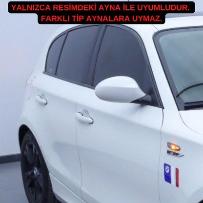 BMW E87 1 Serisi Makyajsız Kasa 2004-2009 Uyumlu Batman Yarasa Ayna Kapağı Piano Black ABS Plastik image 2