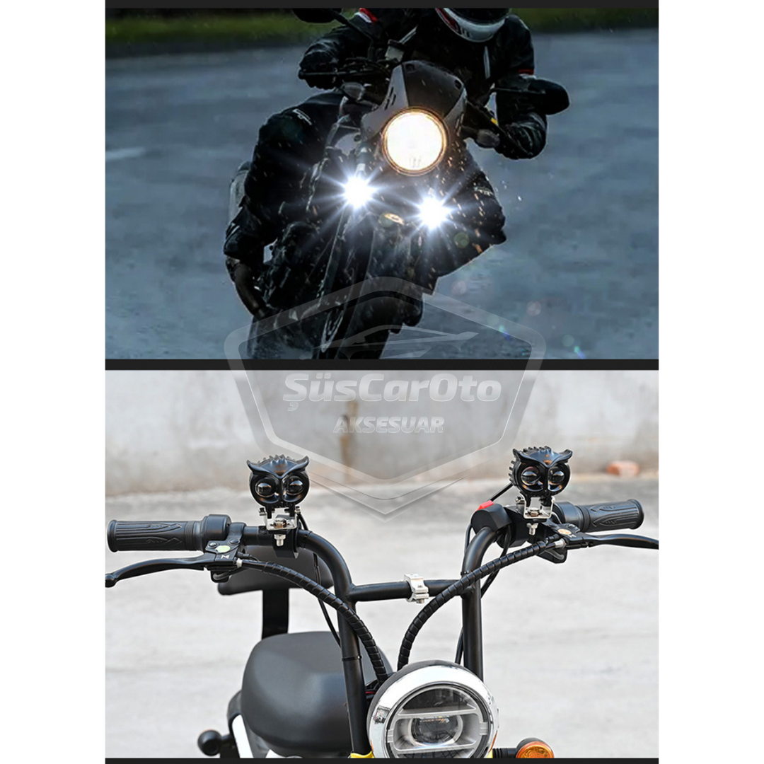 Baykuş Sis Farı Çift Renk Sarı-Beyaz Araç Motosiklet Off Road Led Lamba Delici Yayıcı Projektör 50W Metal Arazi Çalışma Lambası 1 Adet image 9