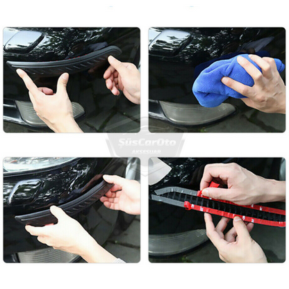 5D Esnek Tampon Koruma Bandı Tampon Koruyucu Şerit Yumuşak Bant 2 li Paket Siyah Yeni Tip image 9