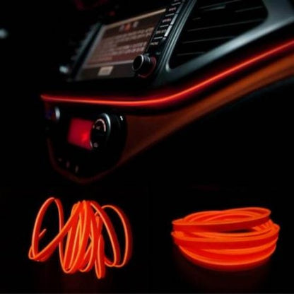 Araç Araba İçi Torpido Ledi Renkli İp Neon Led 2 Metre Turuncu image 1