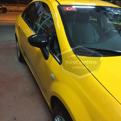 Fiat Linea 2007-2015 Batman Yarasa Ayna Kapağı Piano Black ABS Plastik image 3