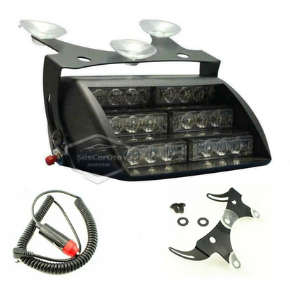 18 Led Mini Cam İçi Vantuzlu Polis Çakar Lamba İkaz Lambası 18 Ledli 4 Farklı Mod Mavi Beyaz Kırmızı 3 Renk Çakmaklık Girişli image 9