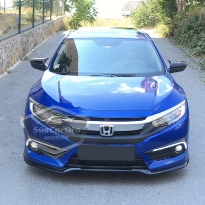 Honda Civic FC5 FK7 2016-2021 Batman Yarasa Ayna Kapağı Piano Black ABS Plastik image 3