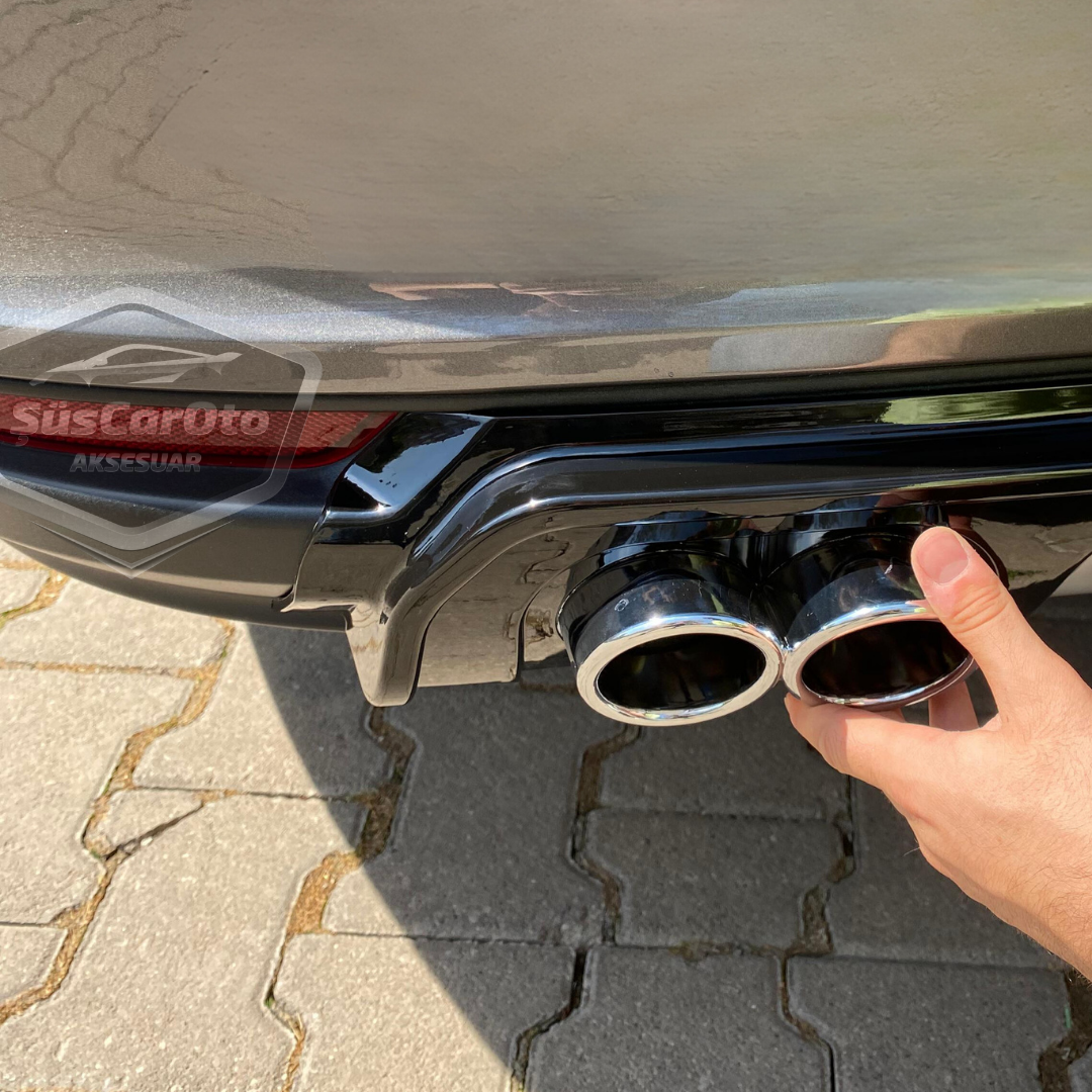 Fiat Egea Sedan 2015 Sonrası Araca Özel Piano Black Arka Difüzör 4 Krom Egzoz Çıkışlı Parlak Siyah Arka Tampon Eki İthal 1.Sınıf image 4