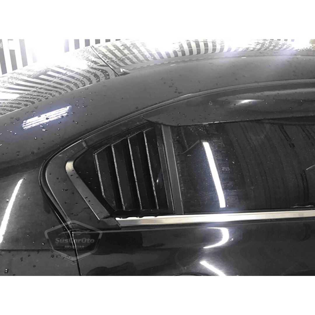 Honda Civic FB7 2012-2016 Uyumlu Kelebek Cam Izgarası Kelebek Cam Vizörü Havalandırma Sağ Sol Takım Parlak Siyah image 2