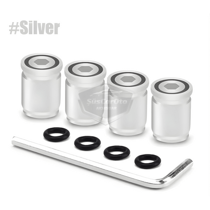 Kilitlemeli Sibop Kapağı Alyanlı Sibop Kapağı Araba Motosiklet Bisiklet Metal Sıkmalı Silver Gümüş 4 lü Set image 2