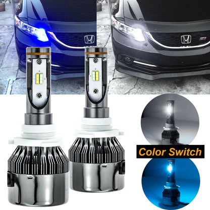 F10 Ultra Buz Mavi - Beyaz Çift Renk Led Xenon Soğutuculu Far Ampulü Şimşek Etkili Zenon - 9005-HB3 image