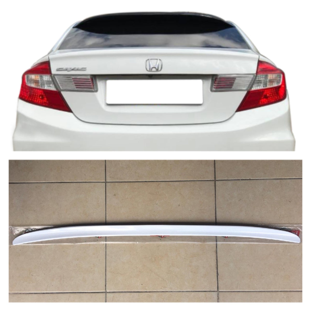 Honda Civic Fb7 12-16 Bagaj Üstü Spoiler Bagaj Çıtası Parlak Beyaz image 0