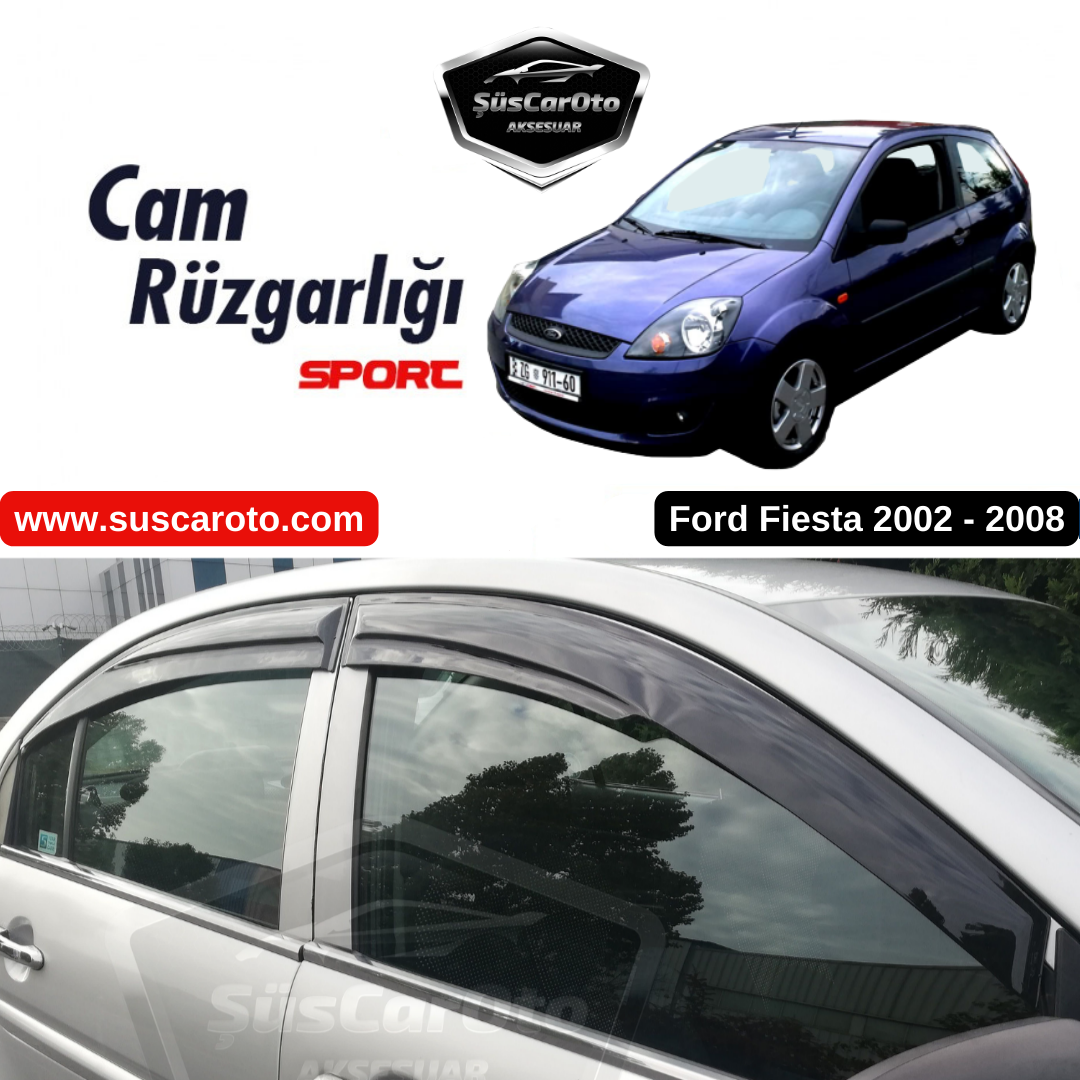 Ford Fiesta 2002-2008 Uyumlu Mugen Cam Rüzgarlığı Seti Piano Black 4'lü İthal image 0