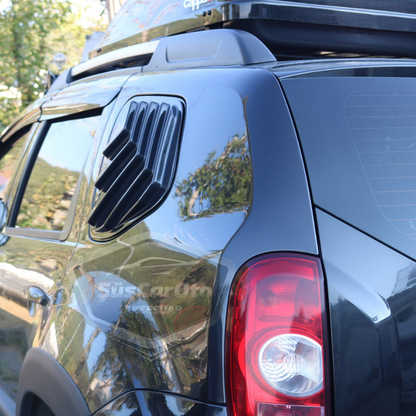 Dacia Duster 2010-2017 Uyumlu Kelebek Cam Izgarası Kelebek Cam Vizörü Havalandırma Sağ Sol Takım Parlak Siyah image 3