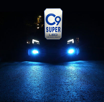 C9 Ultra Buz Mavi Led Xenon Soğutuculu Far Ampulü 9400 LM 10000K Şimşek Etkili Zenon H11 image 1