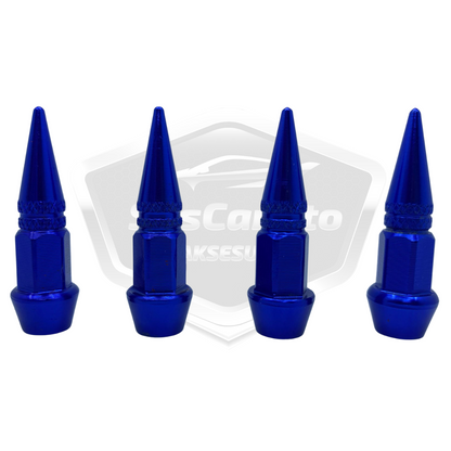 Sivri Sibop Kapağı Mermi Sibop Kapağı Araba Motosiklet Bisiklet Metal 4 lü Set Mavi image 0