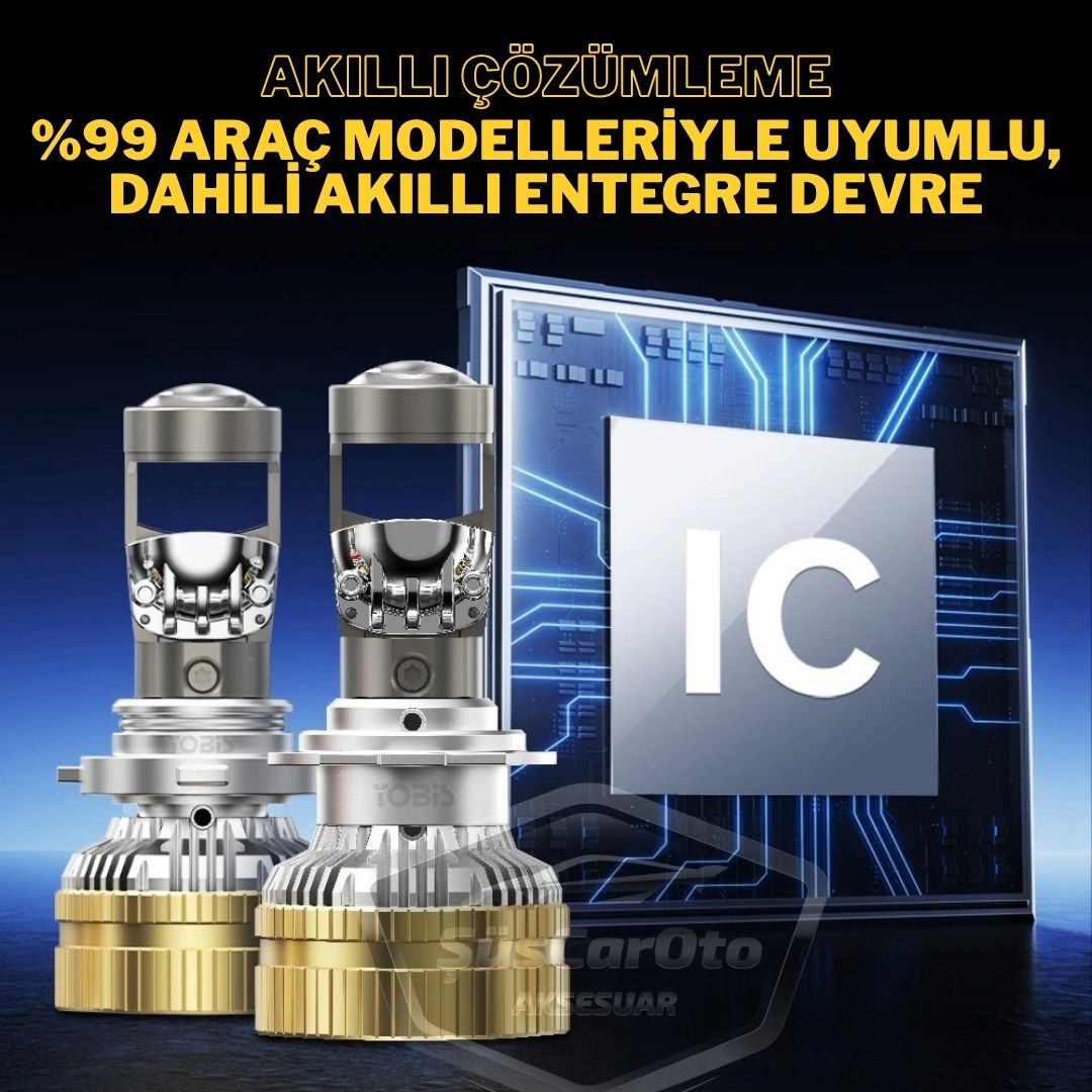 H4 Lazer Mercekli Far Ampulü Ufuk Çizgili Otomobil Araç Motosiklet Uyumlu Profesyonel Mini Projektör LED Beyaz Led Xenon Lamba 8200LM Şimşek Etkili Uzun Kısa 2 Adet 12/36v 55W image 4