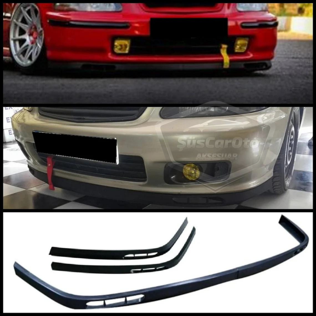Honda Civic İES EK EJ 1996-2000 Uyumlu Üniversal Laguna Lip Esnek Ön Lip 2 Parça Tampon Altı Dil Karlık Ön Ek image 8