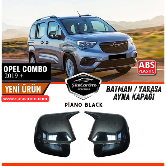 Opel Combo 2019 Sonrası Uyumlu Batman Yarasa Ayna Kapağı Piano Black ABS Plastik Sağ Sol Takım image 0