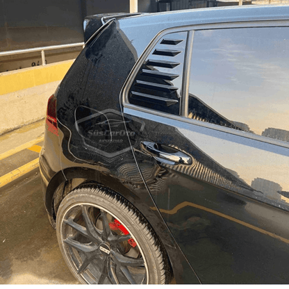 Vw Golf 7 7.5 2012-2020 Uyumlu Kelebek Cam Izgarası Kelebek Cam Vizörü Havalandırma Sağ Sol Takım Parlak Siyah image 3