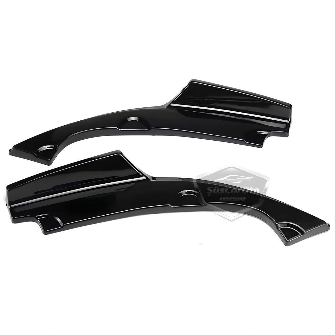 Honda Civic FC5 2016-2021 Araca Özel Parlak Siyah Arka Çıkıntılı Flap Kanatlı Arka Ek ABS Plastik Piano Black Arka Tampon Bıçak image 7