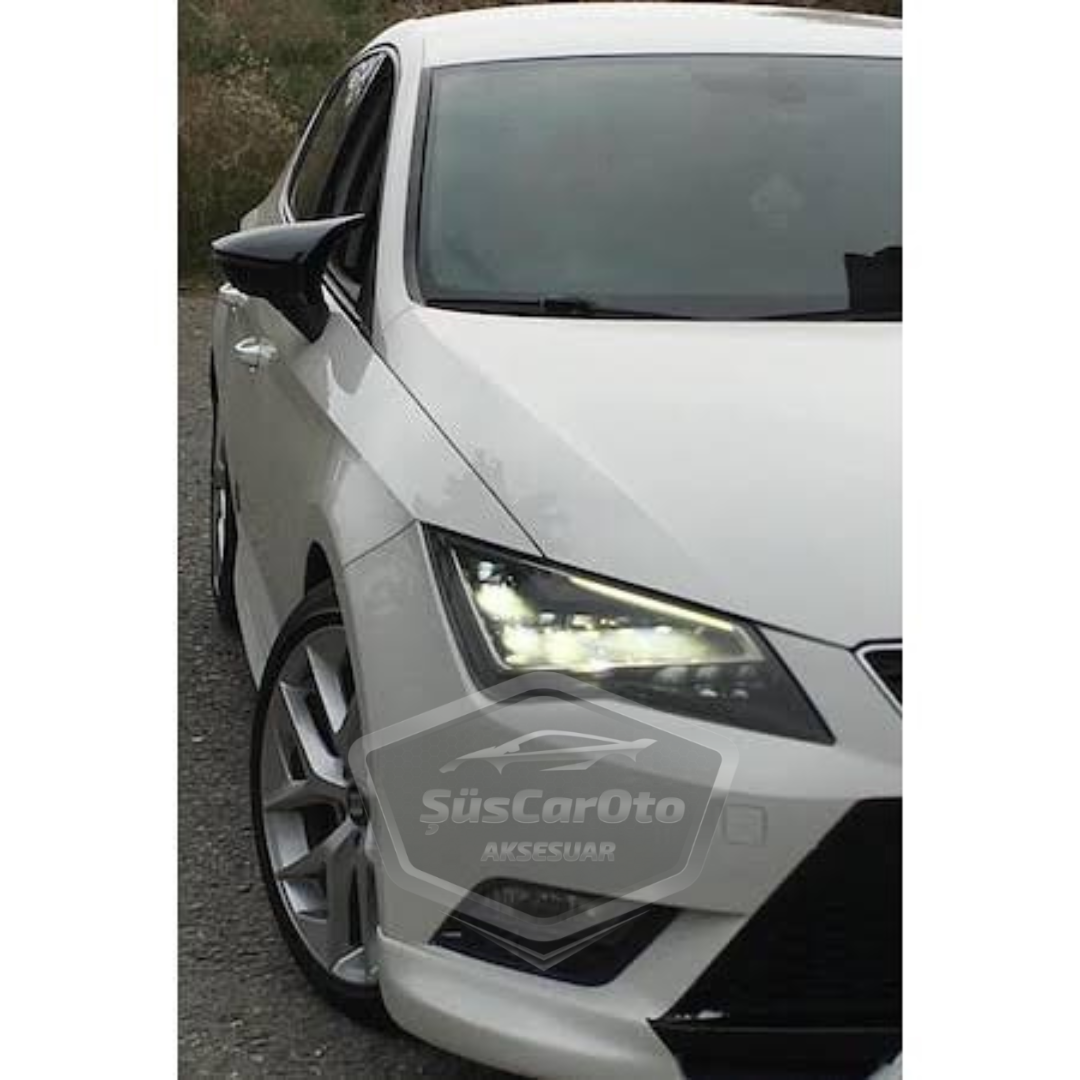 Seat Leon MK3 MK3.5 2012-2020 Batman Yarasa Ayna Kapağı Piano Black ABS Plastik image 5