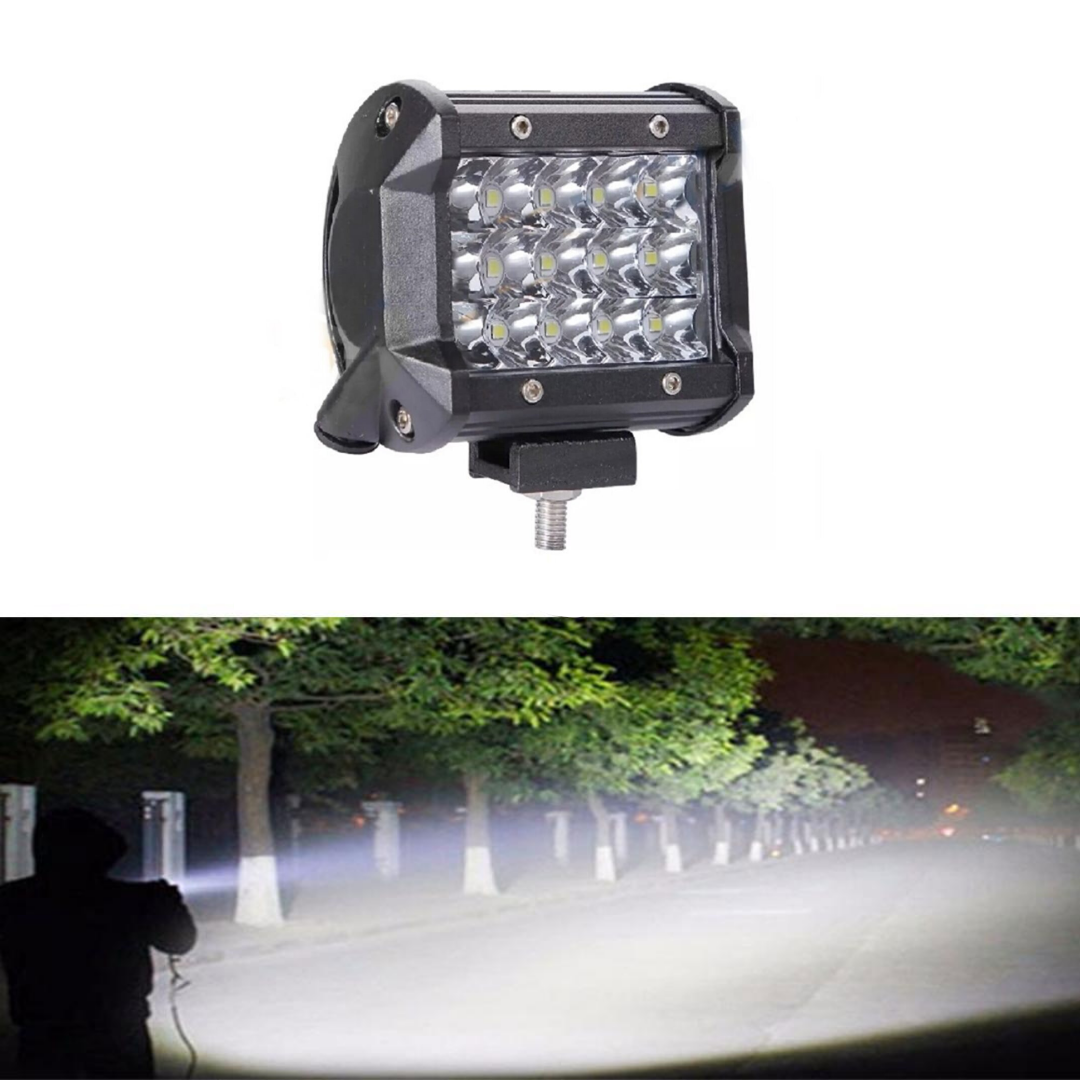Off Road Led Lamba Delici Yayıcı Beyaz Kare Sis Farı Projektör 45W 12 Led Metal Arazi Çalışma Lambası 1 Adet image 0