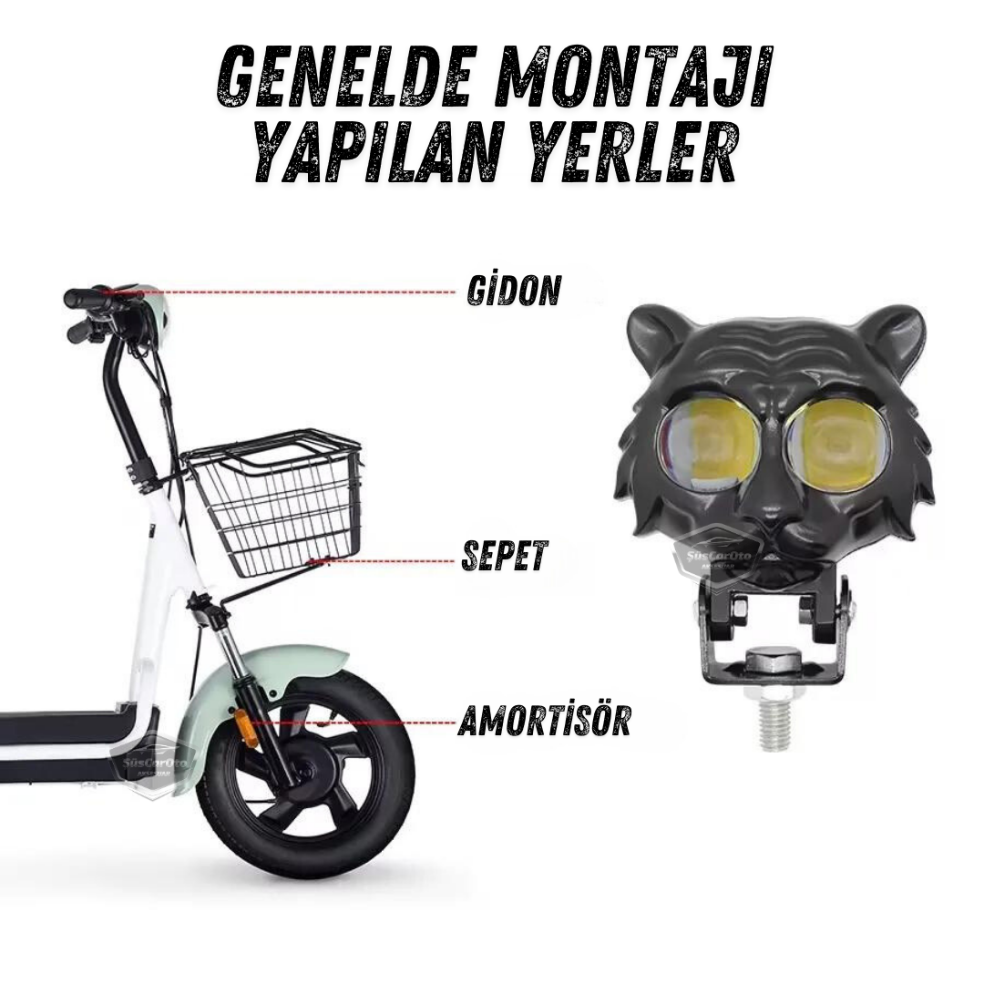 Kedi Göz Sis Farı Çift Renk Sarı-Beyaz 9-60V Araç Motosiklet Off Road Led Lamba Delici Yayıcı Projektör 50W Metal Arazi Çalışma Lambası 1 Adet image 8