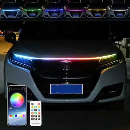 DRL Ön Kaput Gündüz Ledi App ve Kumanda Kontrol 1.5 Metre RGB Led Şerit Golf 8 Dizayn image 0