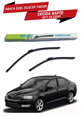 Skoda Rapid 2011 Sonrası Sentinel Araca Özel Muz Ön Silecek Takımı Sağ Sol image 0