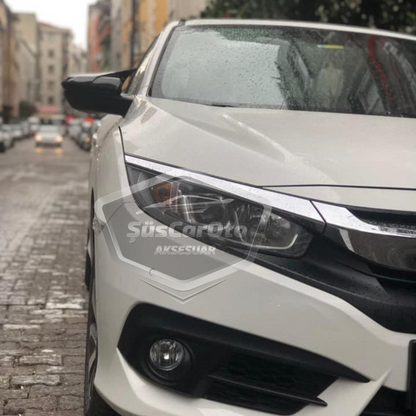 Honda Civic FC5 FK7 2016-2021 Batman Yarasa Ayna Kapağı Piano Black ABS Plastik image 5