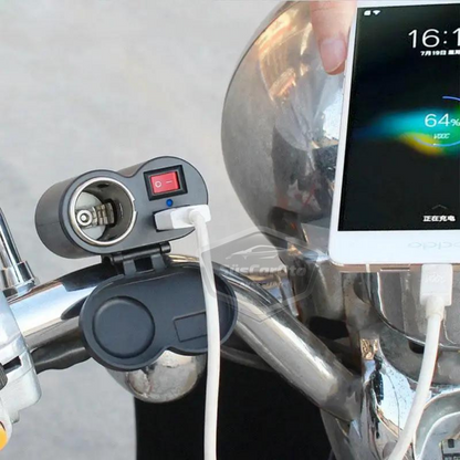 Motosiklet Atv Elektrikli Bisiklet Jetski 12-45V Çakmaklık/USB Şarj Soketi Su Geçirmez Gidon Montaj Çok Fonksiyonlu USB Şarj Cihazı image 2