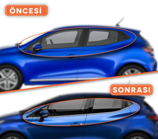 Renault Clio 4 Hb Krom Cam Çıtası 8 Parça 2012 ve Üzeri image 6
