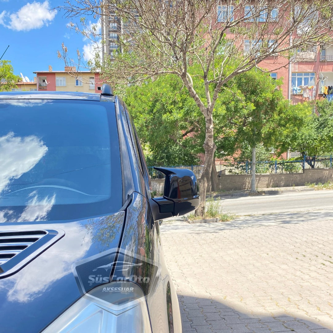 Peugeot Partner Tepee 2012-2018 Uyumlu Batman Yarasa Ayna Kapağı Piano Black ABS Plastik Sağ Sol Takım image 6