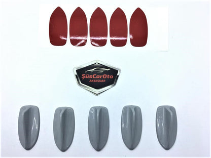 5 li Mini Shark Balina Anten Seti Balık Sırtı Süs Anten Gri image 3