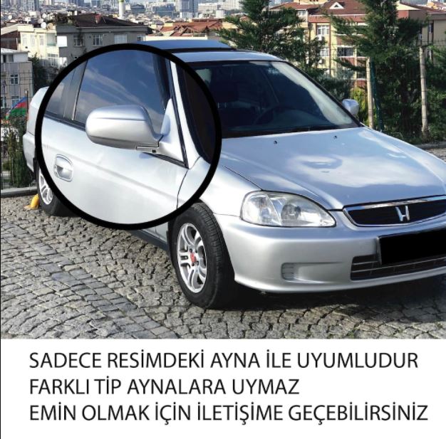 Honda Civic İES EK 1996-2000 Batman Yarasa Ayna Kapağı Piano Black ABS Plastik image 2