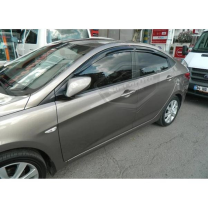 Hyundai Accent Blue 2011-2018 Uyumlu Mugen Cam Rüzgarlığı Seti Piano Black 4'lü İthal image 5