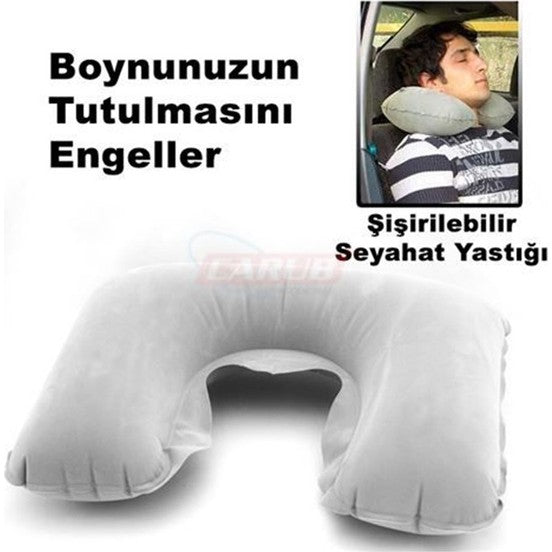 Carub Seyahat Boyun Yastığı Şişirilebilir Gri image 0