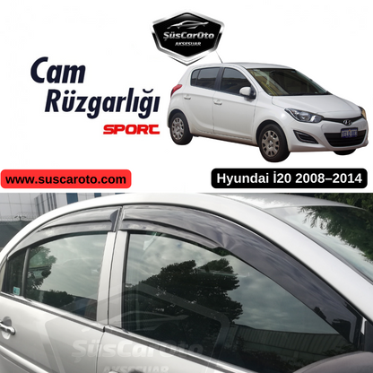 Hyundai İ20 2008-2014 Uyumlu Mugen Cam Rüzgarlığı Seti Piano Black 4'lü İthal image 0
