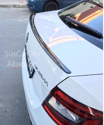 Skoda Octavia Bagaj Üstü Spoiler Bagaj Çıtası Piano Black image 1