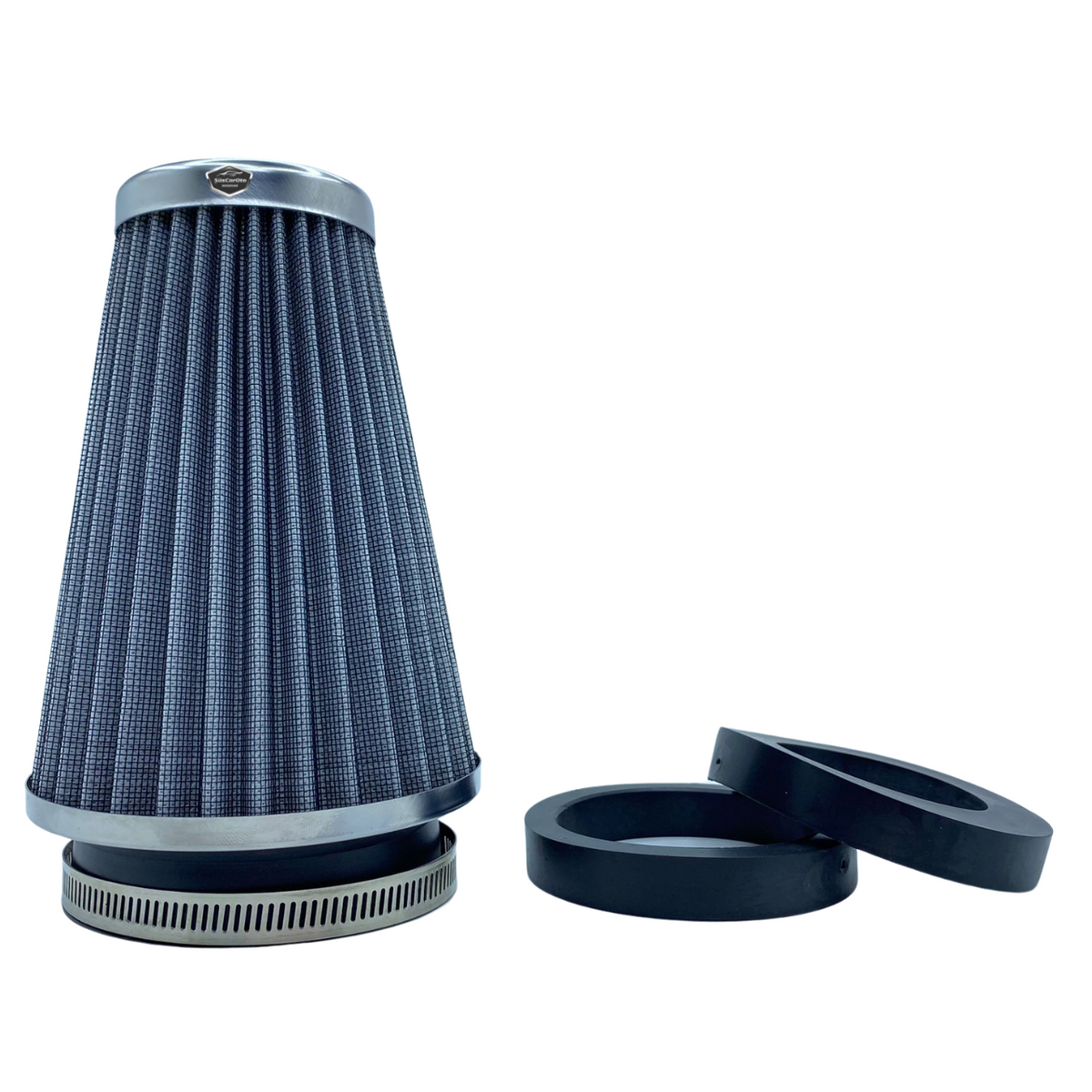 Ses &amp; Performans Arttırıcı Açık Hava Filtresi Uzun Tip Gri +6 Hp Aparatlı Üniversal image 0