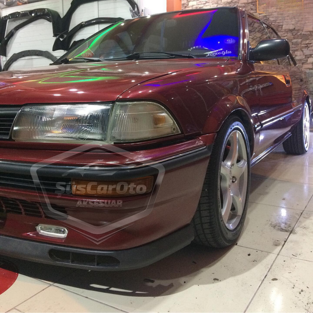 Toyota Corolla 1987-1992 Fındık Kasa Uyumlu Üniversal Laguna Lip Esnek Ön Lip 2 Parça Tampon Altı Dil Karlık Ön Ek image 1