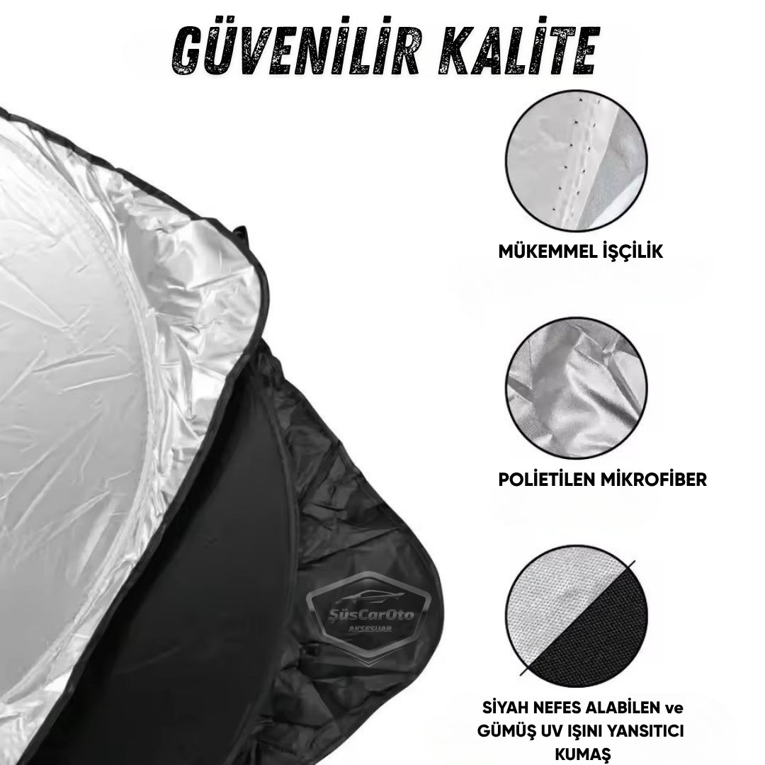 Oto Katlanabilir Premium Ön Güneşlik Ön Arka Cam Gölgelik Metalize Yeni Nesil Güneş Koruyucu Oto Araba Suv Tır 69 cm x 149 cm image 1