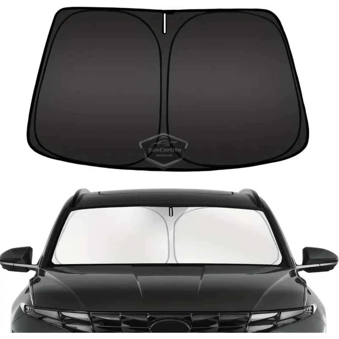 Oto Katlanabilir Premium Ön Güneşlik Ön Arka Cam Gölgelik Metalize Yeni Nesil Güneş Koruyucu Oto Araba Suv Tır 80 cm x 140 cm Çantalı image 8