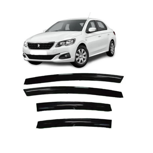 Peugeot 301 2012-2019 Uyumlu Mugen Cam Rüzgarlığı Seti Piano Black 4'lü İthal image 0